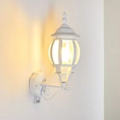 Hofstein Lentua Au&szlig;enwandleuchte Wei&szlig;, 1-flammig, Bewegungsmelder -Außenleuchten Verkaufe lentua aussenwandleuchte h3092156 do1 10