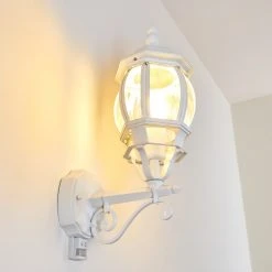 Hofstein Lentua Au&szlig;enwandleuchte Wei&szlig;, 1-flammig, Bewegungsmelder -Außenleuchten Verkaufe lentua aussenwandleuchte h3092156 do1 2