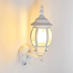 Hofstein Lentua Au&szlig;enwandleuchte Wei&szlig;, 1-flammig, Bewegungsmelder -Außenleuchten Verkaufe lentua aussenwandleuchte h3092156 do1 4