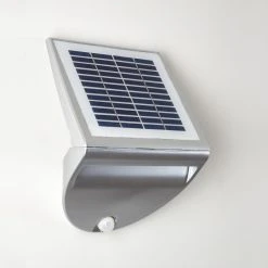 Hofstein Lesum Solar-Au&szlig;enwandleuchte LED Silber, 1-flammig, Bewegungsmelder -Außenleuchten Verkaufe lesum solar aussenwandleuchte h3308462 12