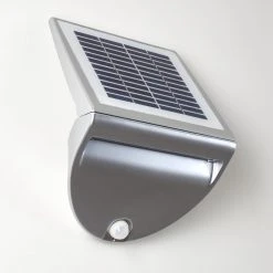 Hofstein Lesum Solar-Au&szlig;enwandleuchte LED Silber, 1-flammig, Bewegungsmelder -Außenleuchten Verkaufe lesum solar aussenwandleuchte h3308462 8