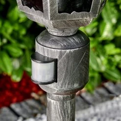 Hofstein Lignac Au&szlig;enstehleuchte Schwarz, Silber, 1-flammig, Bewegungsmelder -Außenleuchten Verkaufe lignac aussenstehleuchte h3012741 do2 6