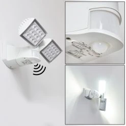 Hofstein Loit Aussenwandleuchte LED Wei&szlig;, 2-flammig, Bewegungsmelder