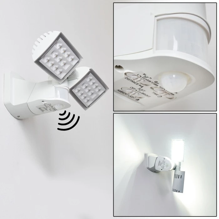 Hofstein Loit Aussenwandleuchte LED Weiß, 2-flammig, Bewegungsmelder 1 Hofstein Loit Aussenwandleuchte LED Weiß, 2-flammig, Bewegungsmelder