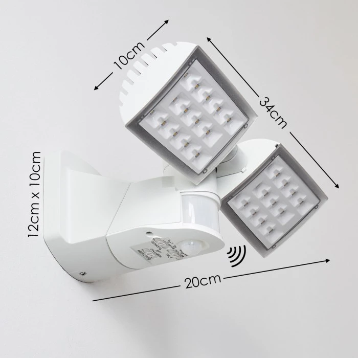 Hofstein Loit Aussenwandleuchte LED Weiß, 2-flammig, Bewegungsmelder 2 Hofstein Loit Aussenwandleuchte LED Weiß, 2-flammig, Bewegungsmelder – Bild 2