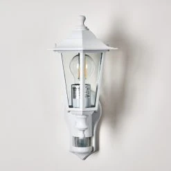 Hofstein Loria Au&szlig;enwandleuchte Wei&szlig;, 1-flammig, Bewegungsmelder -Außenleuchten Verkaufe loria aussenwandleuchte h3012796 do2 12