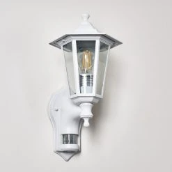 Hofstein Loria Au&szlig;enwandleuchte Wei&szlig;, 1-flammig, Bewegungsmelder -Außenleuchten Verkaufe loria aussenwandleuchte h3012796 do2 13