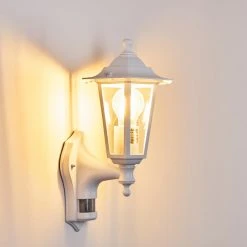 Hofstein Loria Au&szlig;enwandleuchte Wei&szlig;, 1-flammig, Bewegungsmelder -Außenleuchten Verkaufe loria aussenwandleuchte h3012796 do2 14