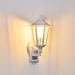 Hofstein Loria Au&szlig;enwandleuchte Wei&szlig;, 1-flammig, Bewegungsmelder -Außenleuchten Verkaufe loria aussenwandleuchte h3012796 do2 17