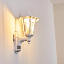 Hofstein Loria Au&szlig;enwandleuchte Wei&szlig;, 1-flammig, Bewegungsmelder -Außenleuchten Verkaufe loria aussenwandleuchte h3012796 do2 2