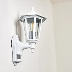Hofstein Loria Au&szlig;enwandleuchte Wei&szlig;, 1-flammig, Bewegungsmelder -Außenleuchten Verkaufe loria aussenwandleuchte h3012796 do2 4