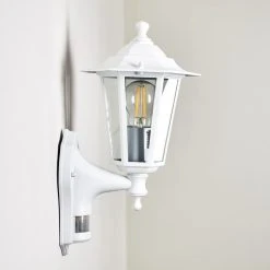 Hofstein Loria Au&szlig;enwandleuchte Wei&szlig;, 1-flammig, Bewegungsmelder -Außenleuchten Verkaufe loria aussenwandleuchte h3012796 do2 5