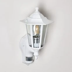 Hofstein Loria Au&szlig;enwandleuchte Wei&szlig;, 1-flammig, Bewegungsmelder -Außenleuchten Verkaufe loria aussenwandleuchte h3012796 do2 8