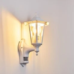 Hofstein Loria Au&szlig;enwandleuchte Wei&szlig;, 1-flammig, Bewegungsmelder -Außenleuchten Verkaufe loria aussenwandleuchte h3012796 do2 9