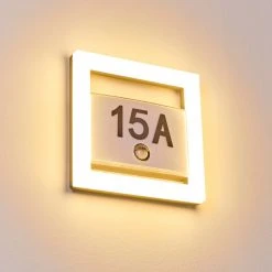 Hofstein Louisville Hausnummernleuchte LED Grau, 1-flammig, Bewegungsmelder -Außenleuchten Verkaufe louisville hausnummernleuchte h3303719 do1 6