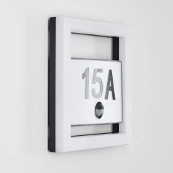 Hofstein Louisville Hausnummernleuchte LED Grau, 1-flammig, Bewegungsmelder -Außenleuchten Verkaufe louisville hausnummernleuchte h3303719 do1 8