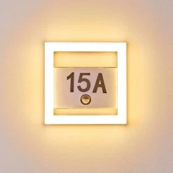 Hofstein Louisville Hausnummernleuchte LED Grau, 1-flammig, Bewegungsmelder -Außenleuchten Verkaufe louisville hausnummernleuchte h3303719 do1 9
