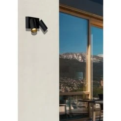 Lucide TAYLOR Au&szlig;enwandleuchte Schwarz, 2-flammig, Bewegungsmelder