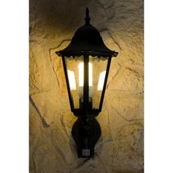 Lutec Lampen Lutec BRISTOL Au&szlig;enwandleuchte Schwarz, Transparent, Klar, 1-flammig, Bewegungsmelder -Außenleuchten Verkaufe lutec bristol aussenwandleuchte 1331 l pir sw 2
