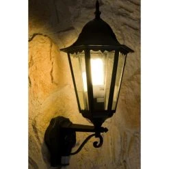 Lutec Lampen Lutec BRISTOL Au&szlig;enwandleuchte Schwarz, Transparent, Klar, 1-flammig, Bewegungsmelder -Außenleuchten Verkaufe lutec bristol aussenwandleuchte 1331 l pir sw 5