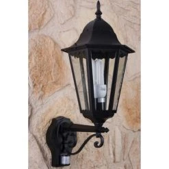 Lutec Lampen Lutec BRISTOL Au&szlig;enwandleuchte Schwarz, Transparent, Klar, 1-flammig, Bewegungsmelder -Außenleuchten Verkaufe lutec bristol aussenwandleuchte 1331 l pir sw 6