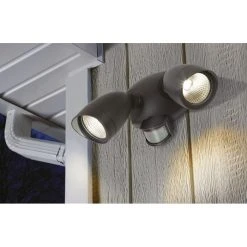 Lutec Lampen SHRIMP Au&szlig;enwandleuchte LED Schwarz, 2-flammig, Bewegungsmelder