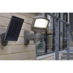 Lutec Lampen SUNSHINE Au&szlig;enwandleuchte LED Silber, 1-flammig, Bewegungsmelder -Außenleuchten Verkaufe lutec lampen sunshine aussenwandleuchte p 9016 si 8