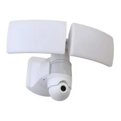 Lutec Lampen Lutec LIBRA CAM Aussenwandleuchte LED Wei&szlig;, 1-flammig, Bewegungsmelder