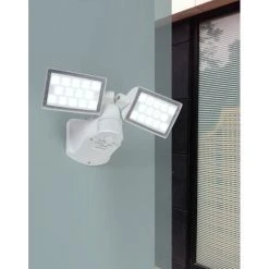 Lutec Lampen Lutec PERI Aussenwandstrahler LED Wei&szlig;, 2-flammig, Bewegungsmelder
