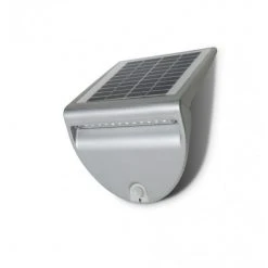 Lutec Lampen Lutec SOLO Solar-Au&szlig;enwandleuchte LED Silber, 1-flammig, Bewegungsmelder