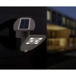 Lutec Lampen Lutec ZETA Solar-Au&szlig;enwandleuchte LED Grau, 1-flammig, Bewegungsmelder
