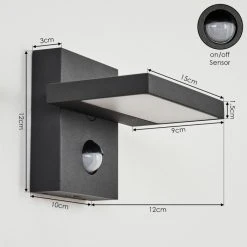 Hofstein Lyckan Außenwandleuchte LED Schwarz, 1-flammig, Bewegungsmelder 13 Hofstein Lyckan Außenwandleuchte LED Schwarz, 1-flammig, Bewegungsmelder -Außenleuchten Verkaufe lyckan aussenwandleuchte h3438756 3