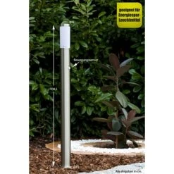 Massive myGarden UTRECHT Wegeleuchte Edelstahl, Wei&szlig;, 1-flammig, Bewegungsmelder