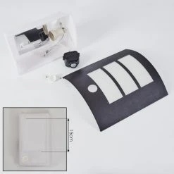 Hofstein Matilau Au&szlig;enwandleuchte Schwarz, Wei&szlig;, 1-flammig, Bewegungsmelder -Außenleuchten Verkaufe matilau aussenwandleuchte h3438664 4