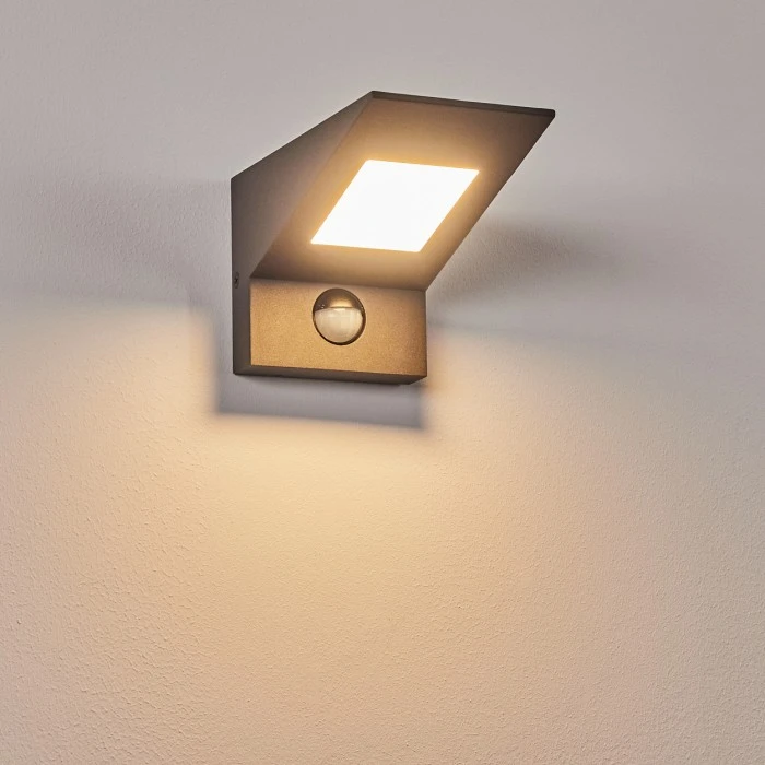 Hofstein Matlava Außenwandleuchte LED Anthrazit, Weiß, 1-flammig, Bewegungsmelder 2 Hofstein Matlava Außenwandleuchte LED Anthrazit, Weiß, 1-flammig, Bewegungsmelder – Bild 2