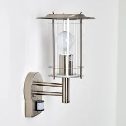 Hofstein Mulo Au&szlig;enwandleuchte Edelstahl, 1-flammig, Bewegungsmelder -Außenleuchten Verkaufe mulo aussenwandleuchte h3024003 3