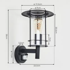 Hofstein Mulo Au&szlig;enwandleuchte Schwarz, 1-flammig, Bewegungsmelder -Außenleuchten Verkaufe mulo aussenwandleuchte h3442388 3