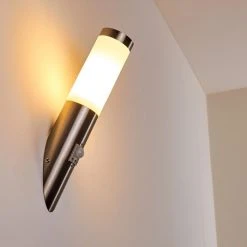 Hofstein Norburg Au&szlig;enwandleuchte Edelstahl, 1-flammig, Bewegungsmelder -Außenleuchten Verkaufe norburg aussenwandleuchte h3291313 do1 2