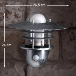 Nordlux AGGER Au&szlig;enwandleuchte Verzinkt, 1-flammig, Bewegungsmelder -Außenleuchten Verkaufe nordlux agger aussenwandleuchte 74501031 3