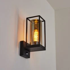 Hofstein Palanga Au&szlig;enwandleuchte Schwarz, 1-flammig, Bewegungsmelder -Außenleuchten Verkaufe palanga aussenwandleuchte h3558751 8