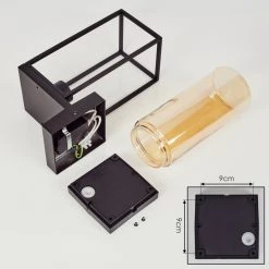 Hofstein Palanga Au&szlig;enwandleuchte Schwarz, 1-flammig, Bewegungsmelder -Außenleuchten Verkaufe palanga aussenwandleuchte h3558782 4