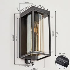 Hofstein Palanga Au&szlig;enwandleuchte LED Schwarz, 1-flammig, Bewegungsmelder -Außenleuchten Verkaufe palanga aussenwandleuchte h3588666 9