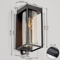 Hofstein Palanga Au&szlig;enwandleuchte LED Schwarz, 1-flammig, Bewegungsmelder -Außenleuchten Verkaufe palanga aussenwandleuchte h3588680 9