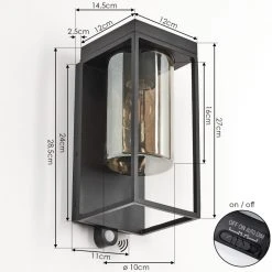 Hofstein Palanga Au&szlig;enwandleuchte LED Schwarz, 1-flammig, Bewegungsmelder -Außenleuchten Verkaufe palanga aussenwandleuchte h3588703 9