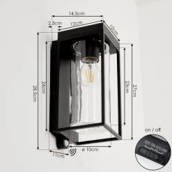 Hofstein Palanga Au&szlig;enwandleuchte LED Schwarz, 1-flammig, Bewegungsmelder -Außenleuchten Verkaufe palanga aussenwandleuchte h3588741 9