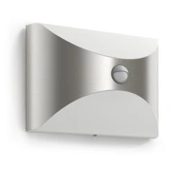 Philips Leuchten Philips Herb Au&szlig;enwandleuchte LED Edelstahl, 1-flammig, Bewegungsmelder