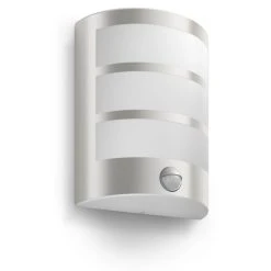 Philips Leuchten Philips Python Au&szlig;enwandleuchte LED Edelstahl, 1-flammig, Bewegungsmelder