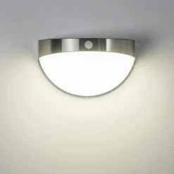 Hofstein Pori Aussenwandleuchte Solar LED Chrom, 1-flammig, Bewegungsmelder -Außenleuchten Verkaufe pori aussenwandleuchte solar h3023600 7