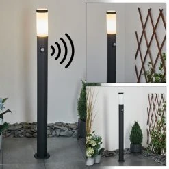 Hofstein Ruti Wegeleuchte Schwarz, 1-flammig, Bewegungsmelder