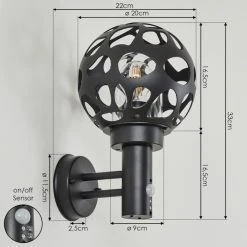 Hofstein Saaseg Au&szlig;enwandleuchte Anthrazit, 1-flammig, Bewegungsmelder -Außenleuchten Verkaufe saaseg aussenwandleuchte h3438558 3